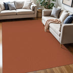 KOZYFLY Washable Area Rug 5x7 ft Rubber Backed Non Slip Rugs for Living Room Braided Cotton Bedroom Rug Woven Office Rugs Indoor Outdoor Floor Carpets for Dining Bedroom Living Room, Orange/Tan