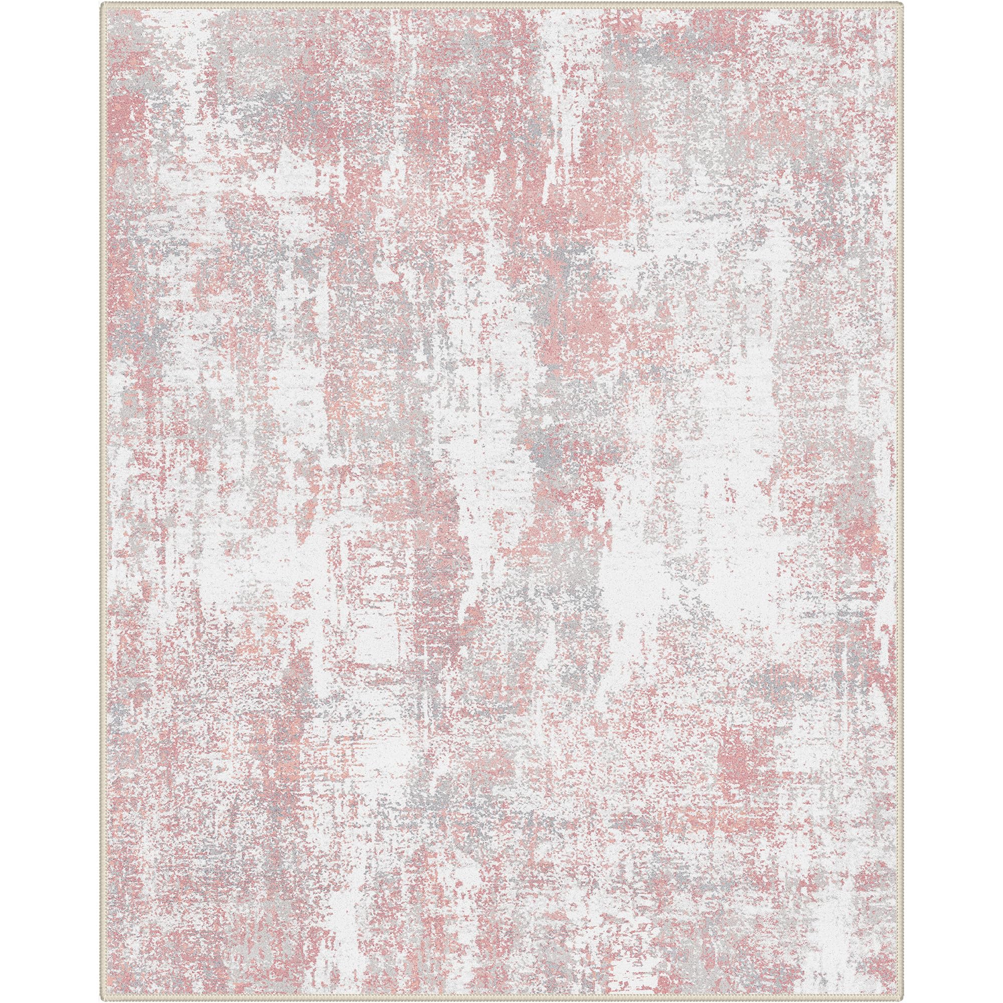 BEIMO Area Rugs 9x12 for Living Room, Pink Grey Washable Abstract Non Slip