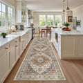 Madane Hallway Runner Rug 2'6''x10' Kitchen Runners Vintage, Turmeric/Grey