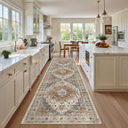 Madane Hallway Runner Rug 2'6''x10' Kitchen Runners Vintage, Turmeric/Grey