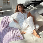 Bedsure 3D Fleece Bubble Blanket for Couch - GentleSoft Purple Twin Blanket for Sofa Bed Room Decor - Luxury Soft Cozy Gifts for Kids, Lightweight, All Seasons, Light Purple, 60"×80"