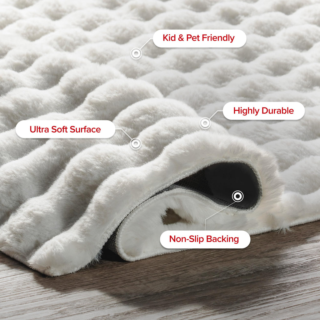nuLOOM Jeni Off White Checkered Washable Area Rug, 8' x 10'