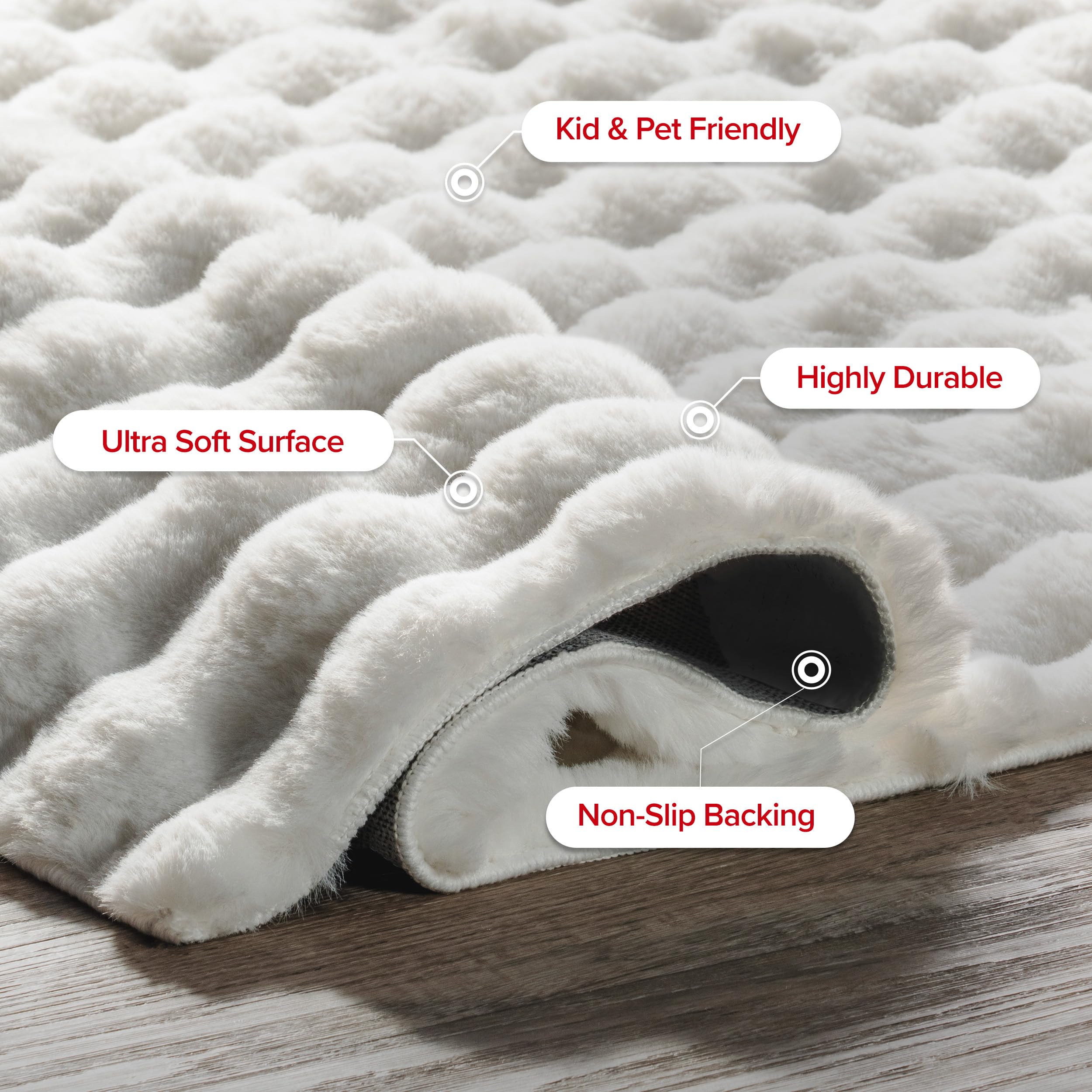 nuLOOM Jeni Off White Checkered Washable Area Rug, 8' x 10'