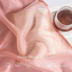 NICETOWN Living Room Coral Pink Sheer Curtains 96 inch Length, Grommet Airy Voile Sheer Drapes Casual Light Filtering Window Treatments for Girls Room, W54 x L96, 2 Panels