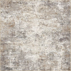 UERMEI Square Area Rugs: Washable 8x8 Neutral Modern Abstract Carpet for Living Room Bedroom - Soft Floor Mat with Non Slip Backing for Kitchen Nursery Dorms Farmhouse Home Decor - Brown Grey
