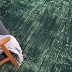 IOHOUZE Abstract Runner Rug 2x6 Ft Washable Runners for Hallways, Non Slip Kitchen Runner Printed Faux Wool Entryway Runner Indoor, Modern Abstract Floor Carpet for Hall Kitchen Bedroom, Dark Green
