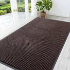 OLANLY Front Door Mat Indoor Outdoor Entrance, Waterproof Heavy Duty Doormat, Fade Resistant, Low Profile, Easy Clean Patio Porch Welcome Floor Mats for Entry, 59x30, Tan
