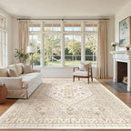 zesthome 5x7 Area Rugs - Ultra-Thin Washble Rug, Stain Resistant Anti Slip Backing Rugs for Living Room,Bedroom, Vintage Home Decor Area Rug