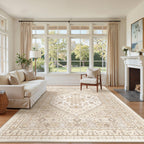 zesthome 6x9 Area Rugs for Living Room,Large Washable Rug,Beige