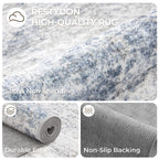 Restydon 2x12 Runner Rug Non Slip,Washable Hallway Runner Rug,Blue