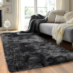 Quntue Runner Rugs for Bedroom 2x6 Rug Runners for Hallways Non Slip Soft Shag Bedside Rug, Fluffy Area Rug Throw Rugs for Living Room, Floor Carpet Runner for Nursery Kids Dorm, Rainbow Purple