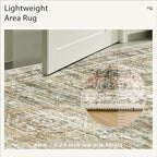 6x9 Area Rug for Living Room Washable 6x9 Non-Slip Modern Rugs for Bedroom Dinning Room Ultra-Thin Indoor Green Orange