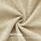 MIULEE Pack of 2 Beige Throw Pillow Covers 16x16 Inch Soft Chenille Pillow Covers for Sofa Living Room Spring Home Decor Couch Solid Dyed Cases
