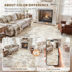 UERMEI 12x14 Area Rug Living Room Rugs - Washable Neutral Modern Abstract Soft Thin Large Rug Indoor Floor No Slip Rug Carpet for Bedroom Under Dining Table Home Office Decor - Golden Grey