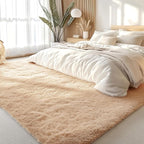 OLANLY 8x9 Machine Washable Large Area Rugs for Living Room, Bedroom, Soft Fluffy Shaggy Bedside Rug, Indoor Floor Carpet for Kids Girls and Boys, Dorms, Nursery, Home Decor Aesthetic, Beige
