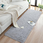 Chicrug Soft Runner Rugs for Bedroom Living Room Plush Fluffy Rug 2x7 Feet, Shag Furry Area Rug Carpet Non Shedding for Nursery Children Kids Girls Room Home Decorative, Grey