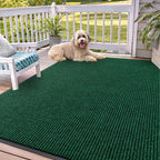 OLANLY Front Door Mat Indoor Outdoor Entrance, Waterproof Heavy Duty Doormat, Fade Resistant, Low Profile, Easy Clean Patio Porch Welcome Floor Mats for Entry, 71x47, Green
