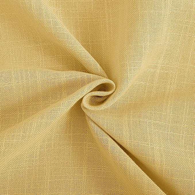 Gold Curtains for Living Room Back Tab Modern Farmhouse Semi Sheer Curtains 84 inches Long 2 Panels Set Muted Neutral Window Curtain for Dining Room Bedroom 52x84