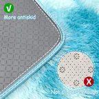 Tie-Dyed Sky Blue 2x6 Machine Washable Runner Rugs for Hallway Soft Fluffy Shaggy Bedside Rugs for Bedroom Living Room Indoor Floor Carpet for Kids Girls and Boys Nursery Rooms Home Decor Aesthetic