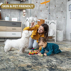Runner Rug for Hallways Kitchen 2'6"x8' Washable Non Slip: Carpet Non Skid 8ft Entryway Rubber Backed 8 Feet Neutral Abstract Modern Rug Low Pile Pet Friendly Indoor Multi