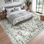 zesthome 8x10 Area Rugs-Washable Rug for Living Room, Non-Slip Backing Rugs, Stain Resistant 8x10 Rug for Bedroom, Ultra-Thin Low Pile Rugs, Vintage Large Home Decor