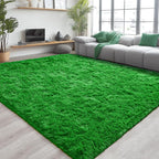 Chicrug Soft Area Rug for Bedroom Living Room Plush Fluffy Rug 4x6 Feet, Shag Furry Area Rug Carpet Non Shedding for Nursery Children Kids Girls Room Home Decorative, Grass Green