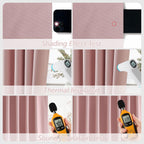 Guken 100% Blackout Linen Curtains 84 Inch 2 Panels Set for Girl's Bedroom, Living Room, Nursery, Back Tab Thermal Insulated Black Out Drapes Room Darkening, Pink