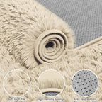 8x10 Area Rugs for Living Room Rug: Soft Fluffy Shag Beige Rugs for Bedroom, Non-Slip Large Fuzzy Plush Rug Indoor Floor Carpet for Nursery Kids Boys Girls Room, Dorms, Playroom, Modern Home Decor