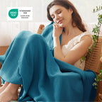 Bedsure 100% Cotton Muslin Blanket King Size for Bed - 4-Layer Breathable and Lightweight Thin Soft Summer Gauze Muslin Blanket for Adults, Teal, 108x90 Inches