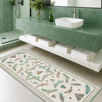 Hazo Haus Mint Green Washable Bathroom Rug - 2x4 Small Kitchen Rugs for Front Door Indoor Entrance, Low Pile Stain Resistant, Colorful Cool Aethestic