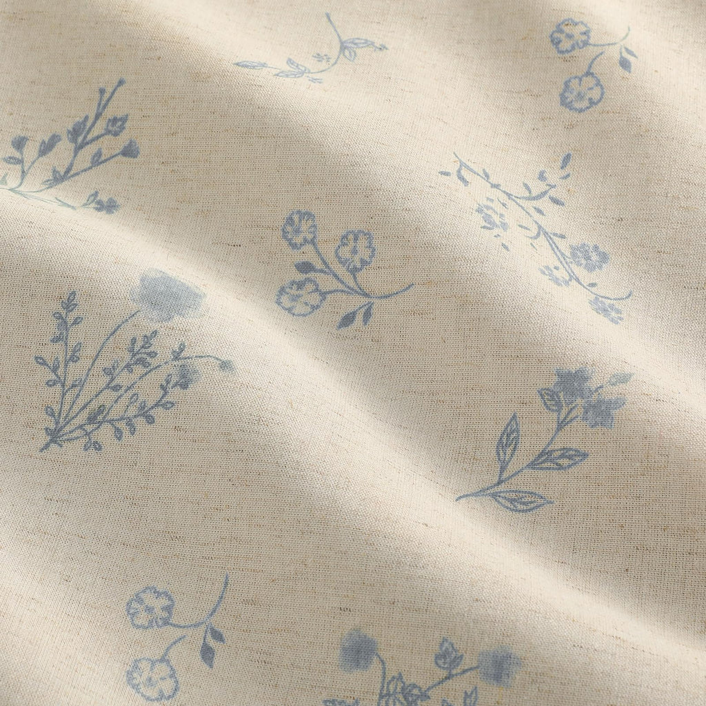 XOGUIBO Boho Floral 100% Blackout Curtains 84 Inch 2 Panels Light Blue