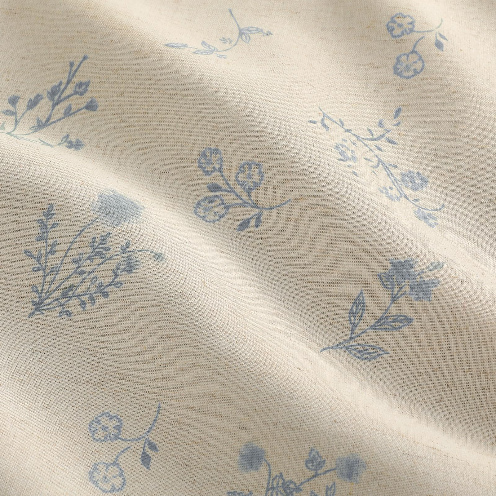 XOGUIBO Boho Floral 100% Blackout Curtains 84 Inch 2 Panels Light Blue