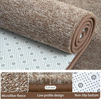 AROGAN Washable 2x10 Runner Rug for Hallway, Long Runner Rugs wtih Soft Memory Foam for Bedroom, Non Slip Backing Carpet Runners for Hallways, Kitchen, Bathroom, Entryway Home Decor, Matte Brown