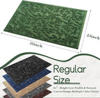 Green Leaves Outdoor Indoor Entrance Doormats, Absorbent Durable Heavy Duty Welcome Front Door Mat,Thick Natural Rubber Back,Easy Clean Entryway Mat 23x35 Inch, Low Profile
