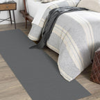 KOZYFLY Long Runners for Hallways 3x12 ft Washable Kitchen Runner Non Slip Rubber Backed Hallway Rugs Cotton Entryway Runner Rug Floor Carpet for Indoor Hall, Backdoor, Kitchen, Grey/Dark Grey