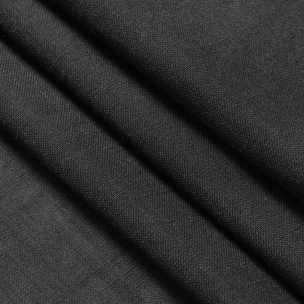 Black Semi Sheer Linen Curtains 72 inch Length for Living Room Back Tab Rod Pocket Modern Long Skinny Curtains Dividing Closet Decor Cotton Textured Gauze Curtain for Laundry Bedroom Office 38x72