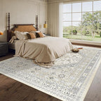 zesthome 8x12 Area Rugs,Stain Resistant Washable Rug,Ultra-Thin Rugs for Living Room,Bedroom,Non-Slip Backing Home Decor Large Area Rug (Beige,8'x12')