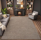 AROGAN Washable 7×10 Living Room Rug, Modern Area Rugs with Soft Memory Foam for Bedroom, Minimalist Non-Slip Indoor Floor Carpet for Dining Room Office Kids Playroom Decor, Matte Brown