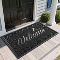 Yimobra Welcome Mat, Heavy Duty Sturdy Door Mats for Home Entrance Outdoor Indoor, Front Doormat for Outside Patio Floor Entry Porch Garage Office, Waterproof, Low Profile, 60 x 36, Black