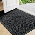 Mibao Front Door Mat Outdoor Entrance, 61.5" x 36" Heavy Duty Welcome Mat, Waterproof Dirt Trapper Doormat, Super Absorbent Indoor Entryway Mat for Patio & Porch - Black