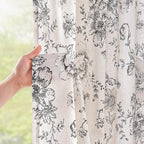 jinchan Vintage Floral Linen Curtains 102 Long for Living Room 2 Panels