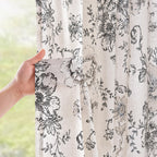 jinchan Vintage Floral Linen Curtains 102 Long for Living Room 2 Panels