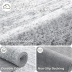 Long Bathroom Rugs Runner - Washable Runner Rugs for Hallway 2x10, Ultra-Thin Soft Kitchen Carpet Runner, Anti Slip Backing Runner Rugs for Entrance, Bedroom, Living Room(2'x10', Grey/Ivory)