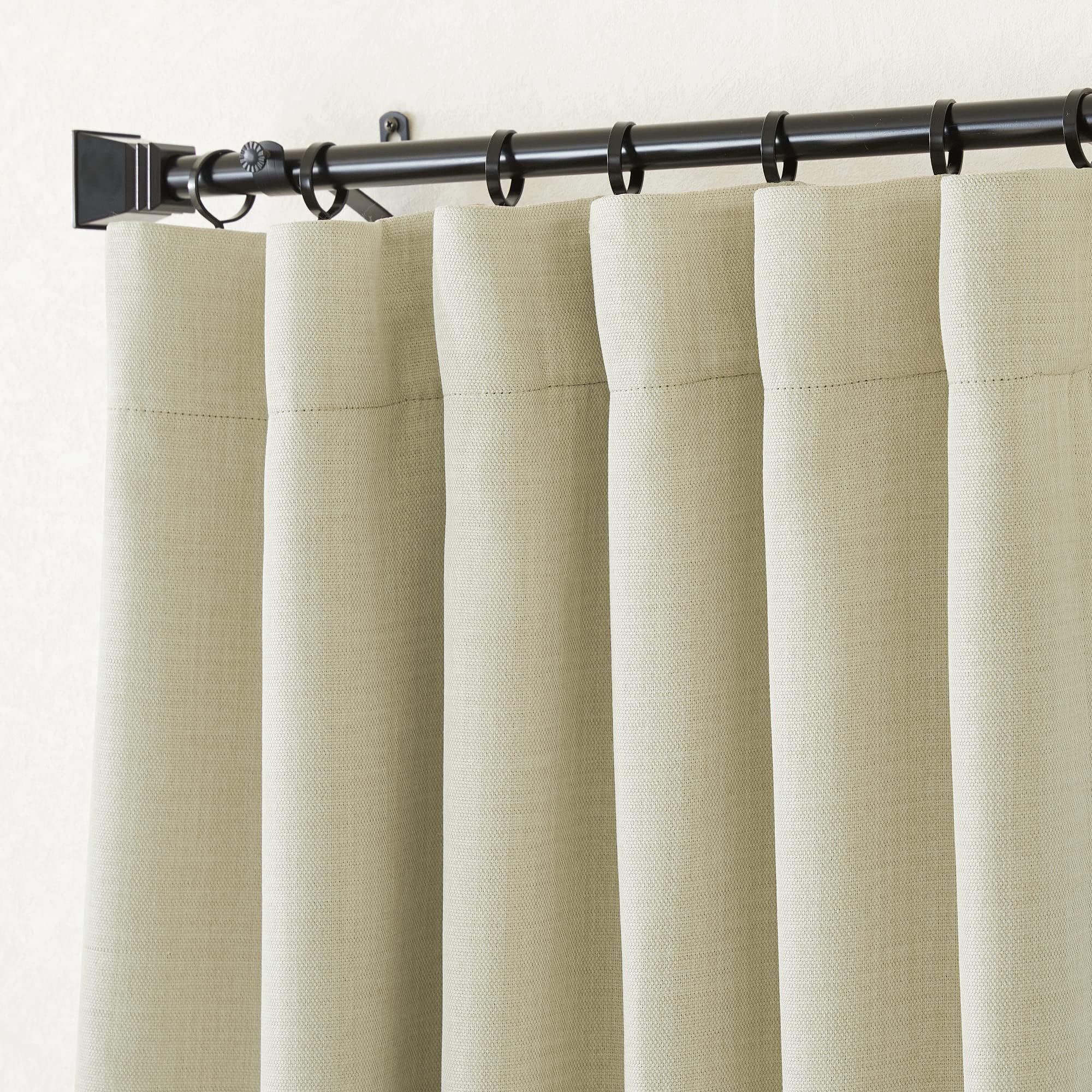 NICETOWN Room Darkening Bedroom Curtains 84 inches Long, Pinch Pleated Curtains Faux Linen Blend Light Blocking Noise Canceling Thermal Drapes for Living Room, Linen Beige, W52 x L84, 2 Panels