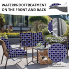 DREAHOTEXTIL 8Pcs Outdoor Cushion Covers, Elastic Patio Cushion Covers
