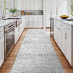 Ksrau 3x15 Runner Rug Washable Moroccan: Non Slip Hallway Floor Mat Grey