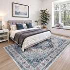 zesthome 5x7 Area Rugs for Living Room,Large Washable Rug,Blue