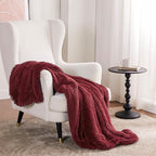Bedsure GentleSoft Fluffy Burgundy Red Throw Blanket, Maroon Red Decor Gifts for Women, Soft Cozy Fuzzy Sherpa Fleece Plush Thick Warm Faux Fur Throws for Couch, Bed, Blanket for Mom, 50x60
