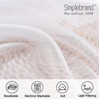 Simplebrand Sheer White Curtains 120 Inches Long, Extra Long Rod Pocket Solid Color Window Sheer Curtain Panels, Elegant Curtains & Drapes for Living Room, Bedroom 2 Panels (White, 2x42x120'')