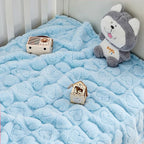 Sherpa Fleece Baby Blanket Heart Checkered Blanket, Ultra Soft Fluffy Premium Baby Blankets for Boys Girls, Cozy Infant Toddler Newborn Receiving Blankets for Crib Stroller 30”×40” (Blue)